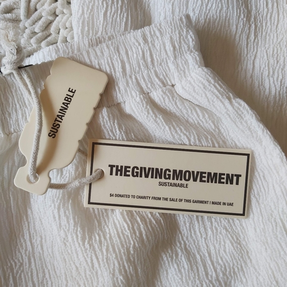 THEGIVINGMOVEMENT white coord set (2 pieces)- size small (top) & XS (pants) - Picture 5 of 14